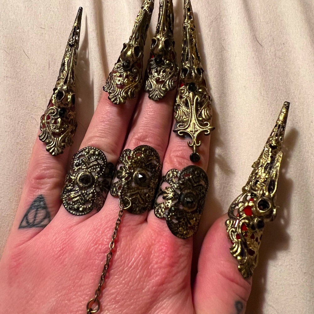 Gothic/steampunk ring set.